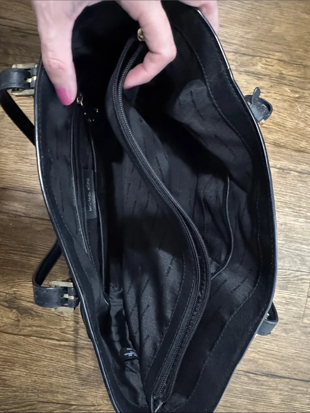 Michael Kors Black Saffiano Tote with Gold Logo